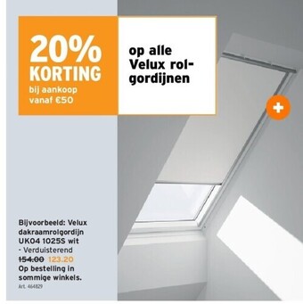 GAMMA Velux dakraamrolgordijn uk04 1025s wit aanbieding