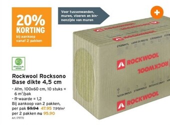 GAMMA Rockwool rocksono base dikte 4,5 cm aanbieding