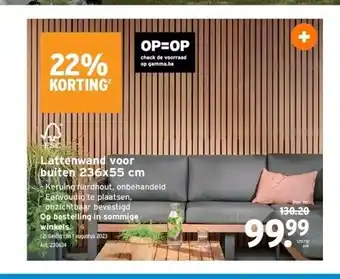 GAMMA Lattenwand voor buiten 236x55 cm aanbieding