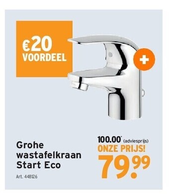 GAMMA Grohe wastafelkraan start eco aanbieding