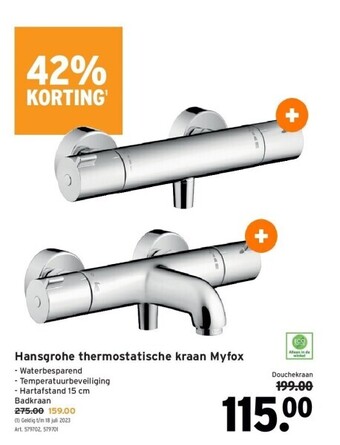 GAMMA Hansgrohe thermostatische kraan myfox aanbieding