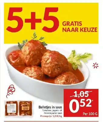 Intermarché Balletjes in saus 100 aanbieding