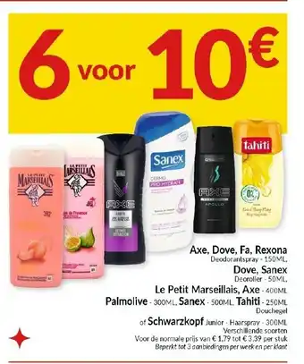 Intermarché Axe, dove, fa, rexona aanbieding
