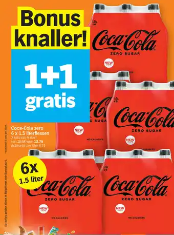 Albert Heijn Coca-cola zero 6 x 1.5 literflessen aanbieding