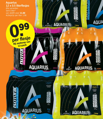 Albert Heijn Aquarius 12 x 0.5 literflesjes aanbieding