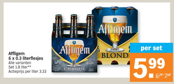 Albert Heijn Affligem 6 x 0.3 literflesjes aanbieding