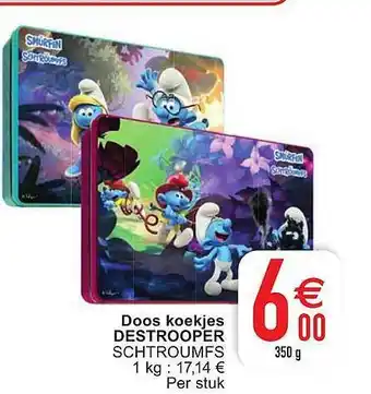 Cora Doos Koekjes Destrooper Schtroumfs aanbieding