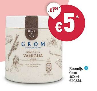 Delhaize Roomijs Grom aanbieding