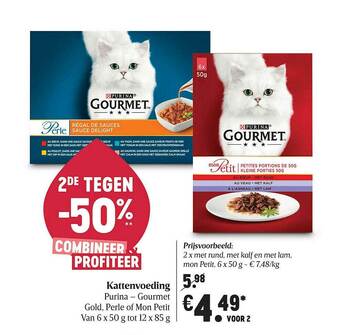 Delhaize Kattenvoeding Purina Gourmet aanbieding