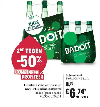 Lichtbruisend Of Bruisend Natuurlijk Mineraalwater Badoit