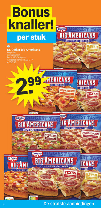 Albert Heijn Dr. Oetker Big Americans aanbieding