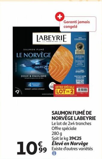 Auchan SAUMON FUMÉ DE NORVÈGE LABEYRIE aanbieding