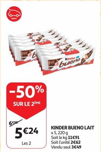 Auchan KINDER BUENO LAIT aanbieding