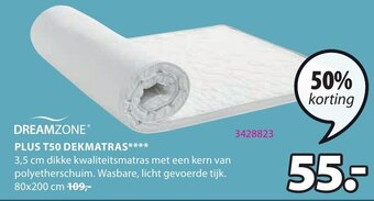 Jysk Plus t50 dekmatras aanbieding