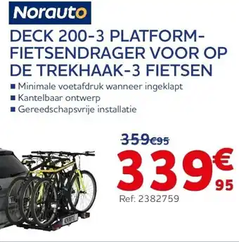 Auto5 Deck 200-3 platform- fietsendrager voor op de trekhaak-3 fietsen aanbieding