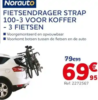 Fietsendrager strap 100-3 voor koffer - 3 fietsen