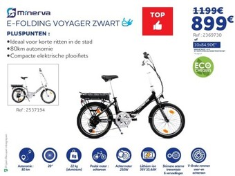 Auto5 minerva E-BIKE FOLD VOYAGER NOIR aanbieding