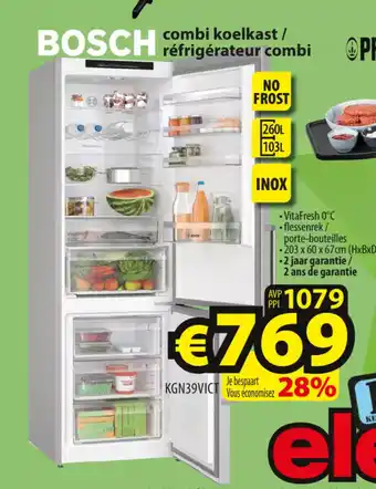 ElectroStock Bosch combikoelkast/ réfrigérateur combi aanbieding
