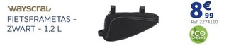 WayscraL SACOCHE DE CADRE NOIR 1,2L