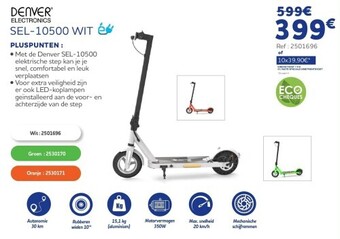 Auto5 DENVER ELECTRONICS SEL-10500 BLANC aanbieding