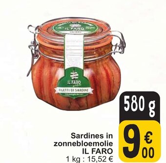 IL FARO Sardines in zonnebloemolie 580g