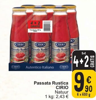 Cora CIRIO Passata Rustica 6 x 680g aanbieding