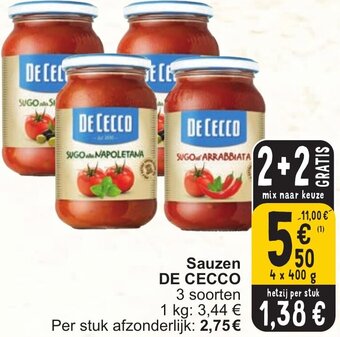 Cora DE CECCO Sauzen 4 x 400g aanbieding