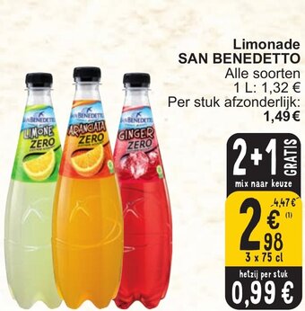 Cora SAN BENEDETTO Limonade 3 x 75cl aanbieding