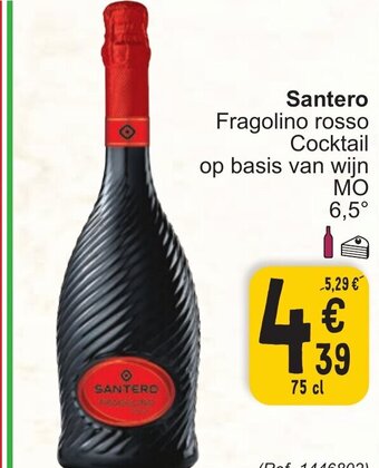 Cora Santero Fragolino rosso Cocktail 75 cl aanbieding