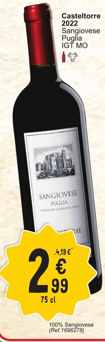 Casteltorre 2022 Sangiovese Puglia IGT MO 75cl
