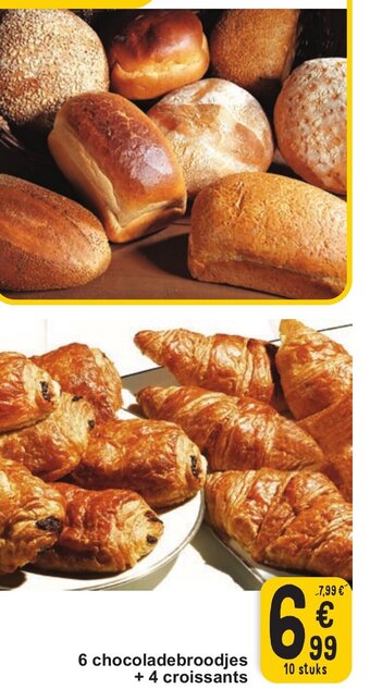 Cora 6 chocoladebroodjes +4 croissants aanbieding