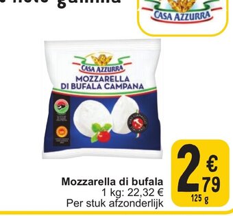 Cora CASA AZZURRA Mozzarella di bufala 125g aanbieding