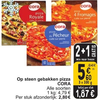 Cora Op steen gebakken pizza CORA 3 x 390g aanbieding