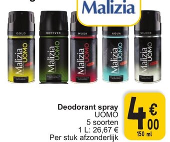 Cora Malizia Deodorant spray 150ml aanbieding