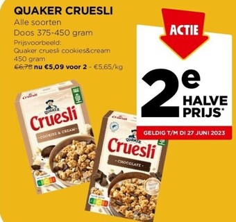 Jumbo Quaker cruesli aanbieding