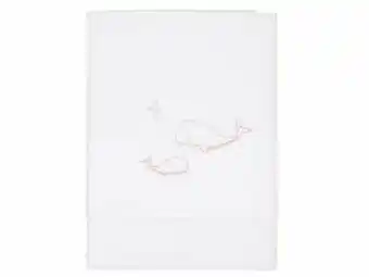 Multi bazar Little Dutch Wieglaken Ocean Pink Geborduurd aanbieding