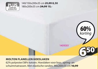 Molton flanellen hoeslaken