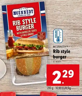 Lidl MCENNEDY Rib style burger aanbieding