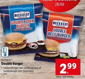 Lidl MCENNEDY Double burger aanbieding