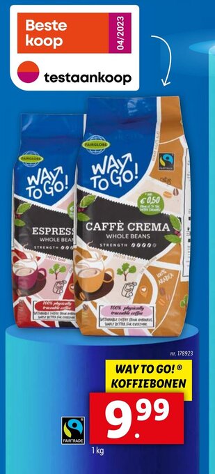 Lidl WAY TO GO! KOFFIEBONEN aanbieding