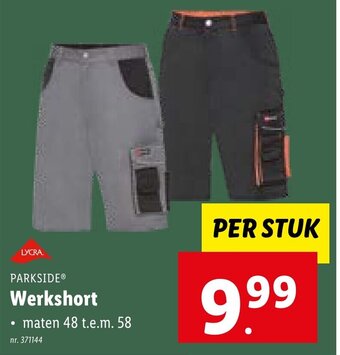 Lidl PARKSIDE Werkshort aanbieding