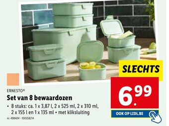 Lidl ERNESTO Set van 8 bewaardozen aanbieding