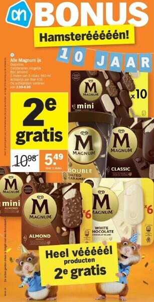 Albert Heijn Alle magnum ijs aanbieding