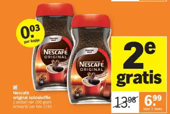 Albert Heijn Nescafé original oploskoffie aanbieding