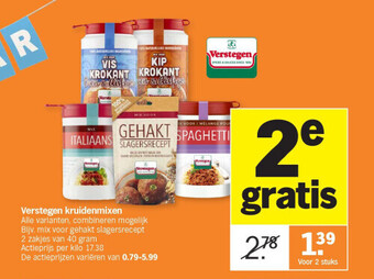 Albert Heijn Verstegen kruidenmixen aanbieding
