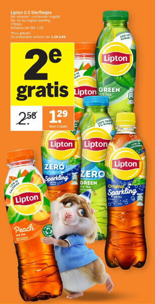 Albert Heijn Lipton 0.5 literflesjes aanbieding
