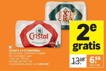 Albert Heijn Cristal 6 x 0.33 literblikjes aanbieding