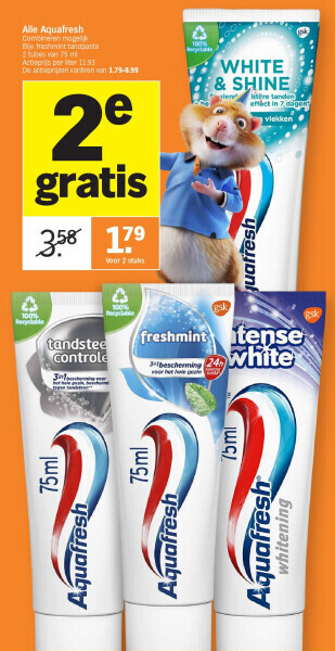 Albert Heijn Alle aquafresh aanbieding