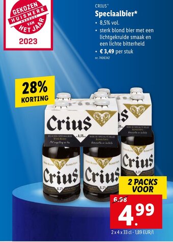 Lidl CRIUS Speciaalbier aanbieding