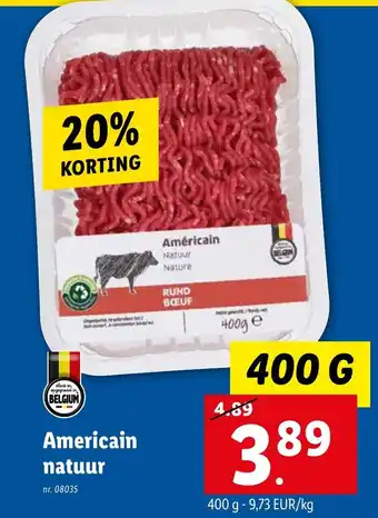 Lidl Americain natuur 400g aanbieding